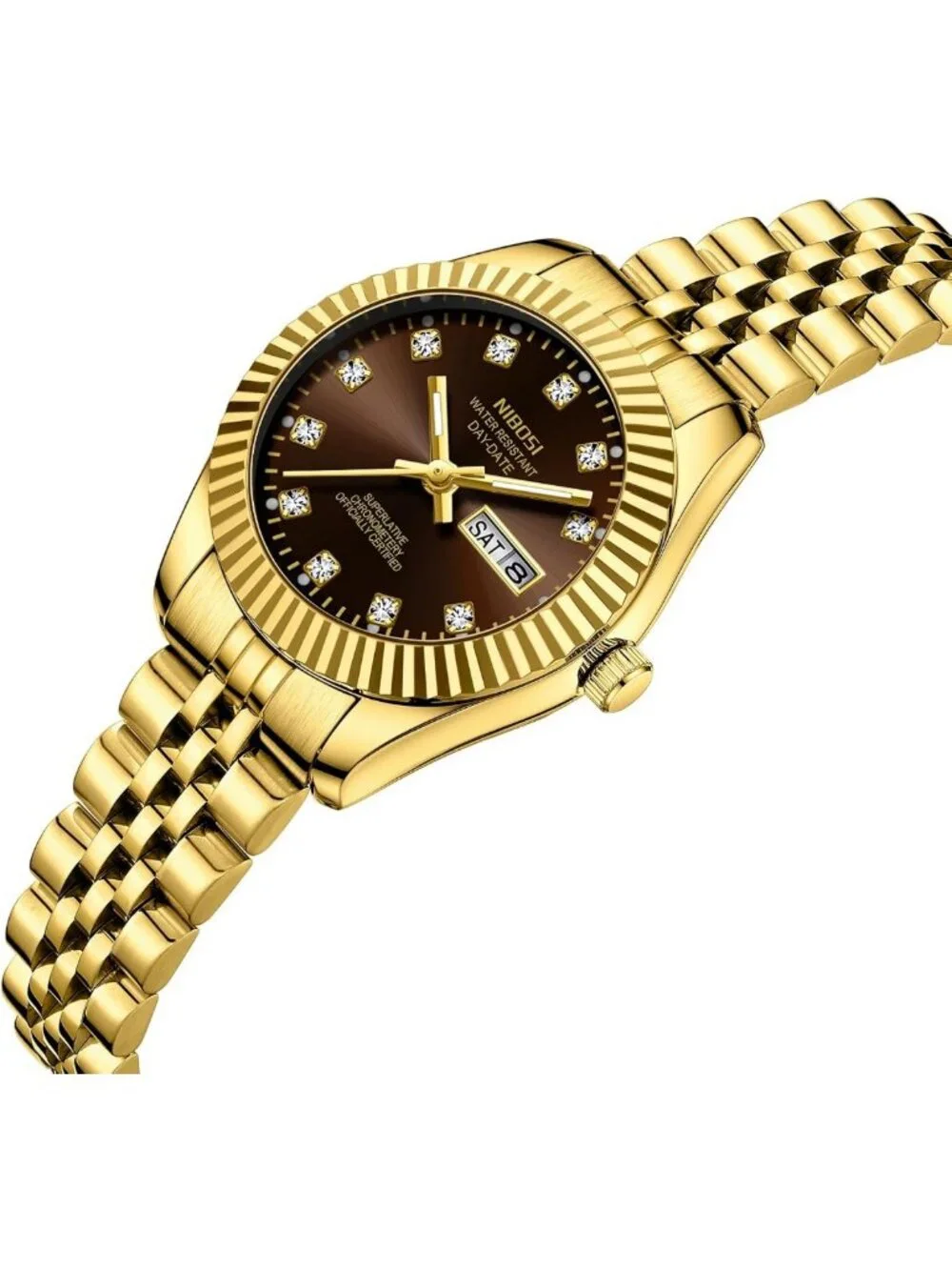 Elegant Women's Analog Quartz Watch - Gold & Silver Stainless Steel, Waterproof